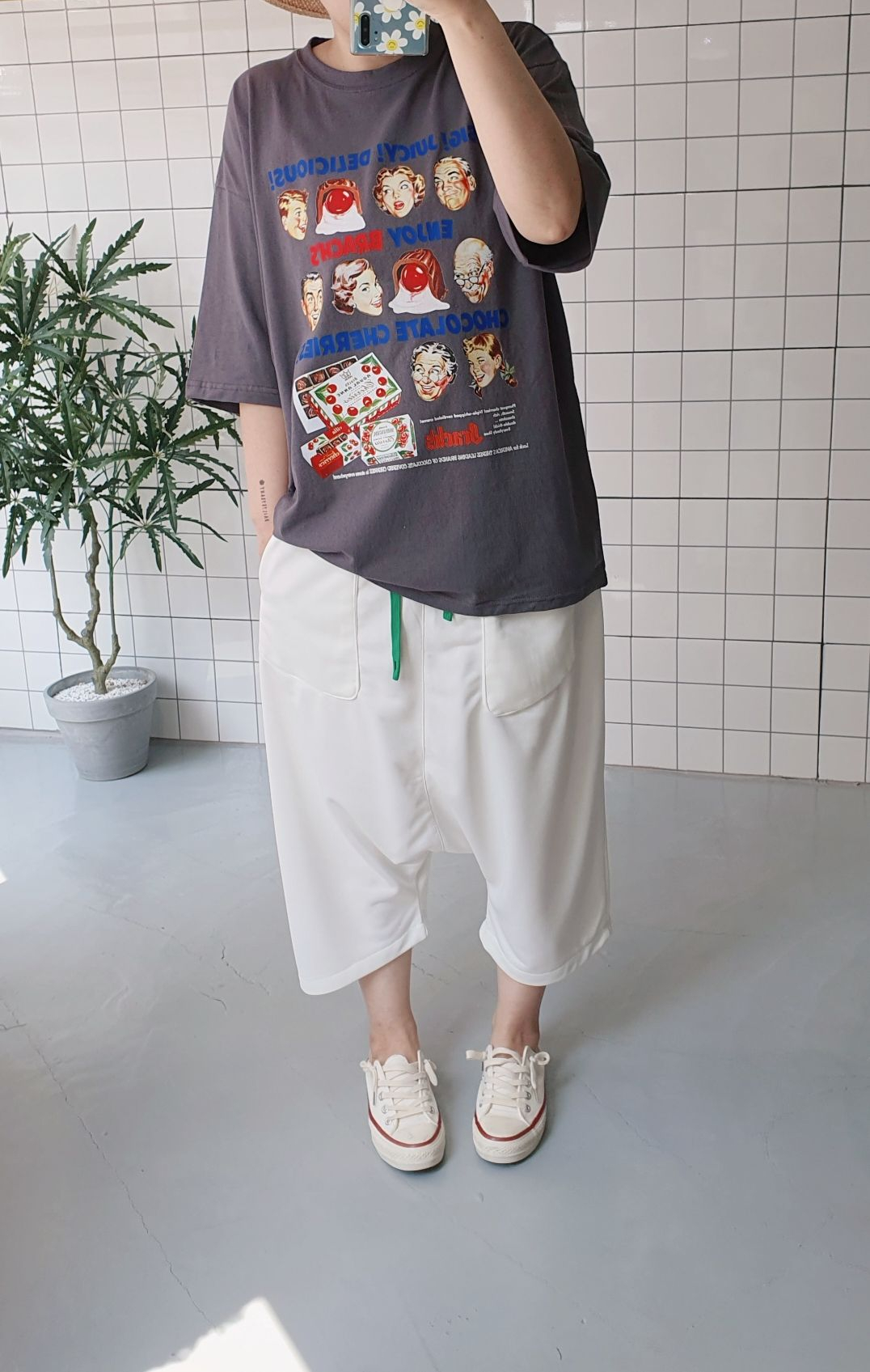 하램핏 레그 와이드 9부 배기바지 - 상세 이미지 2