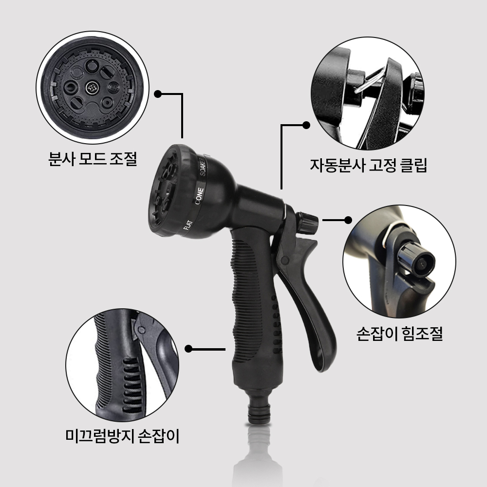[할인쿠폰] 레브홈 파워젯 고압 분사기 물 호스 베란다 청소 15m - 상세 이미지 3