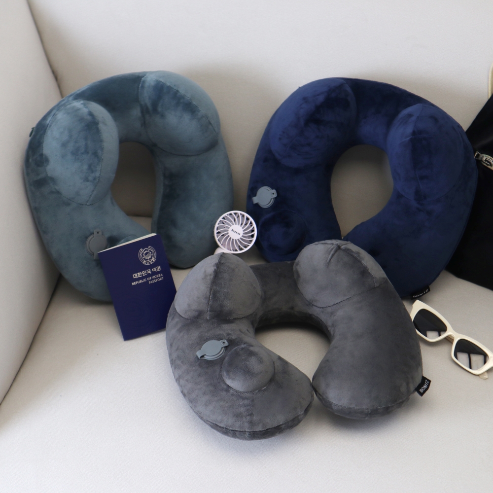 보니츠 여행용 목베개 기내용 에어펌프 비행기 휴대용