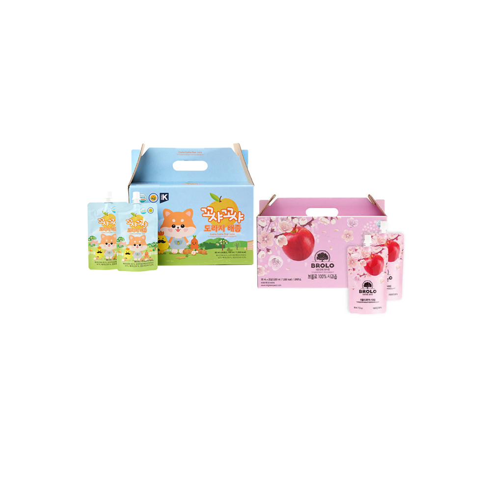 [꼬샤꼬샤] 도라지배즙 90ml 30포+ 브롤로 사과즙 20포 스파우트형