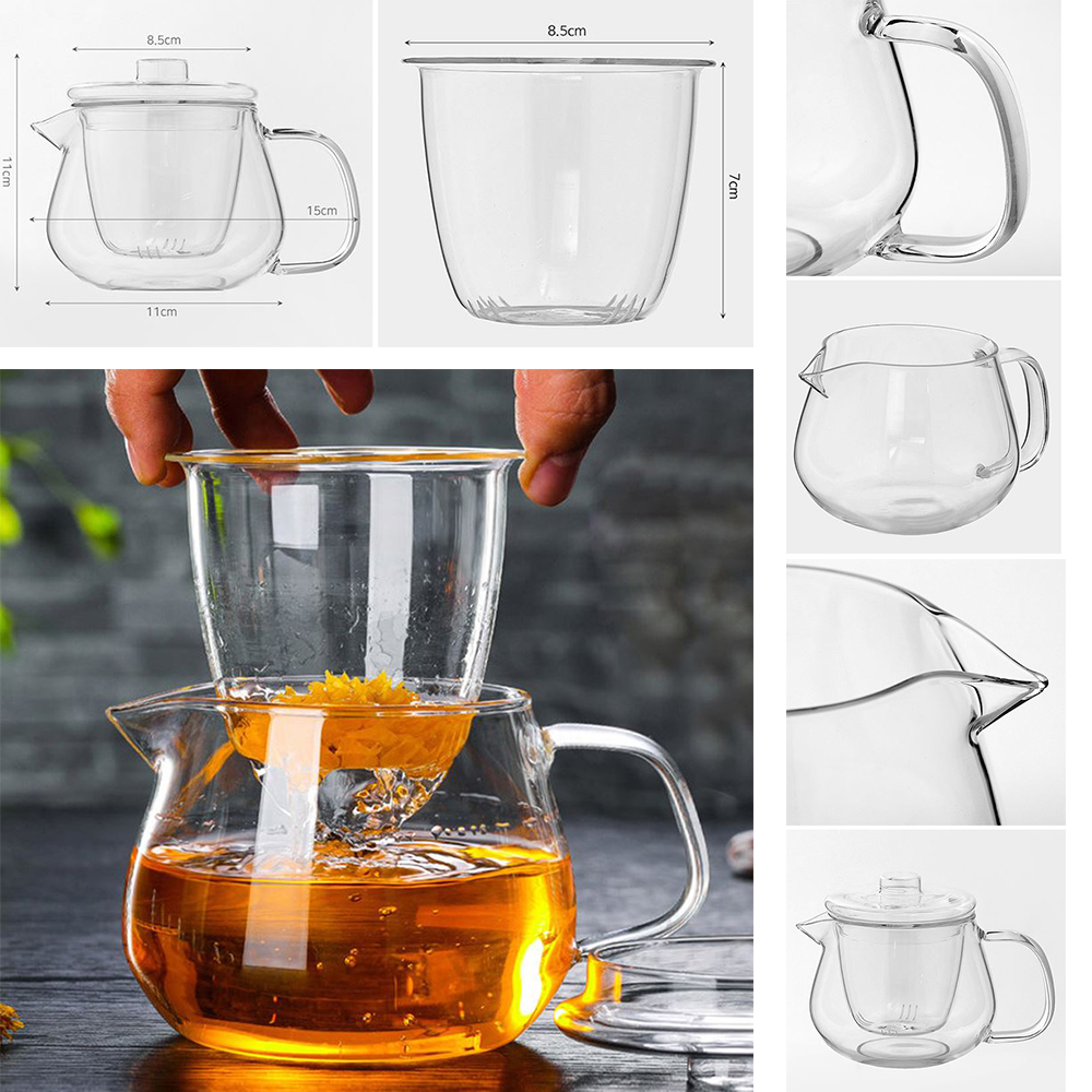 투명 내열유리 주전자 500ml 가정용 차포트 간편세척 손님 카페 업소용