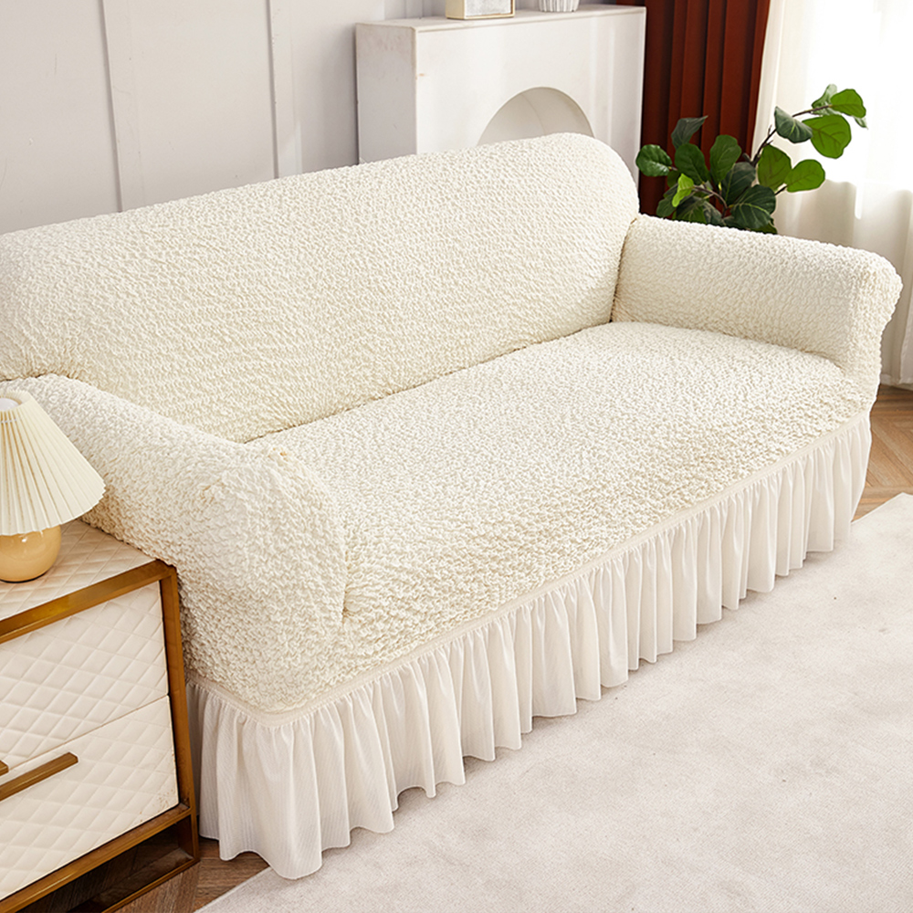 고탄력 버블리 프릴 쇼파커버 가죽 소파 리폼 천갈이 카우치 리클라이너 덮개 2인용