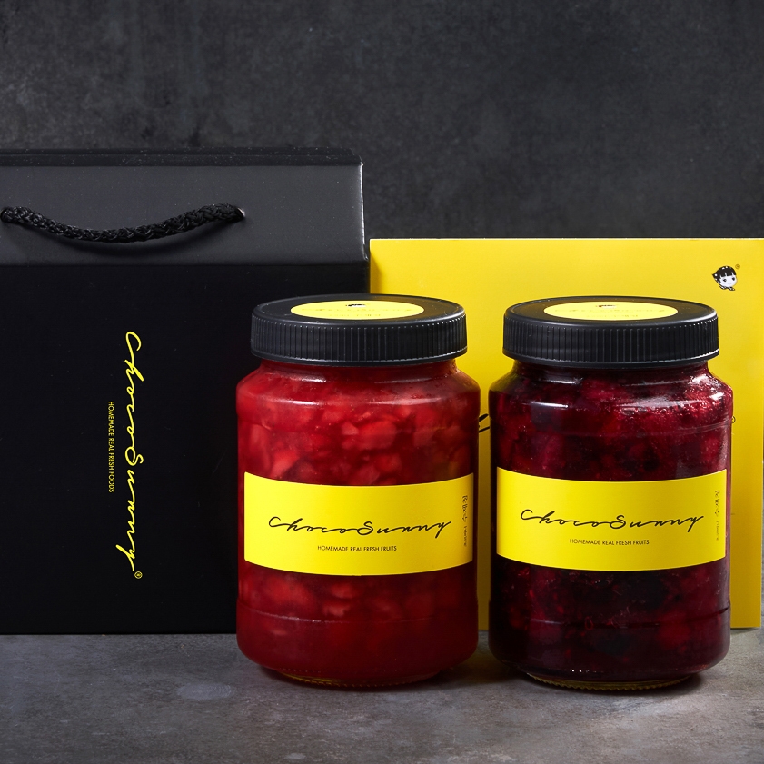 [딸기청+베리베리코코청] 수제청 과일청 500g 2병 요거트라떼 명절 차 선물세트 답례품 - 상품 이미지