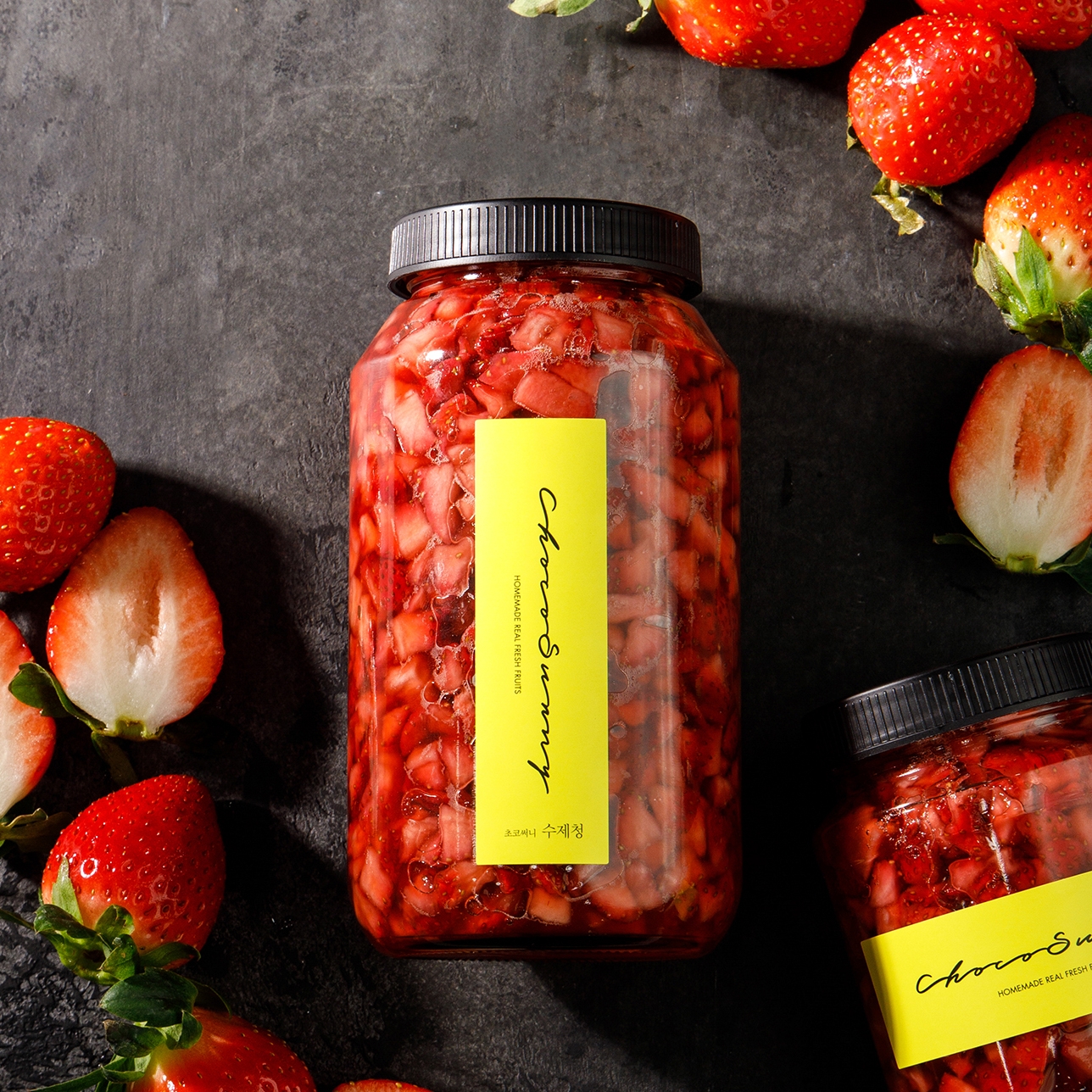 [반반 딸기청] 카페 수제청 과일청 500g 1kg 라떼우유 답례품 추석명절 차 선물세트
