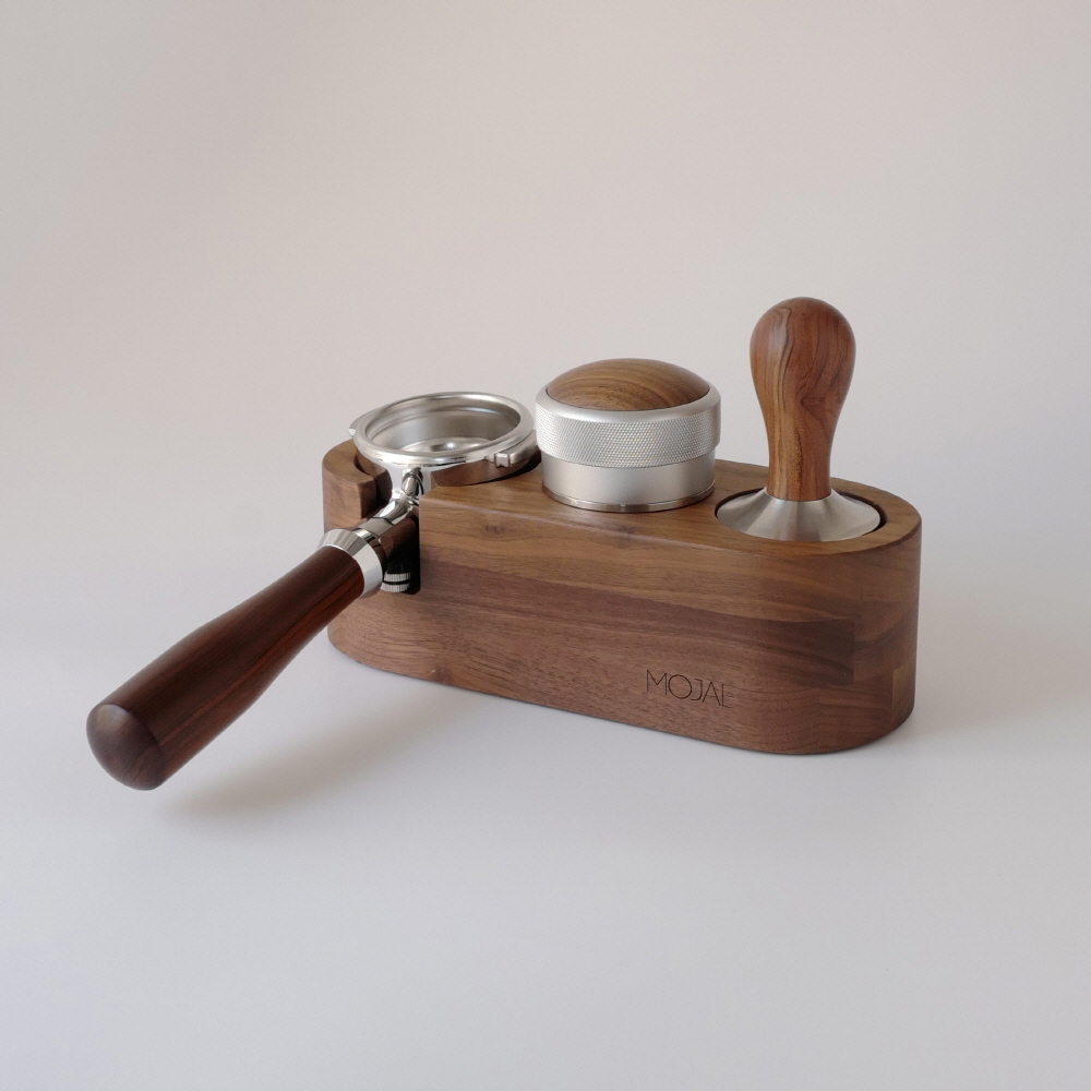 탬핑스테이션 MOJAE 모제 우드 월넛 템퍼 매트 58mm 3구 - 상품 이미지
