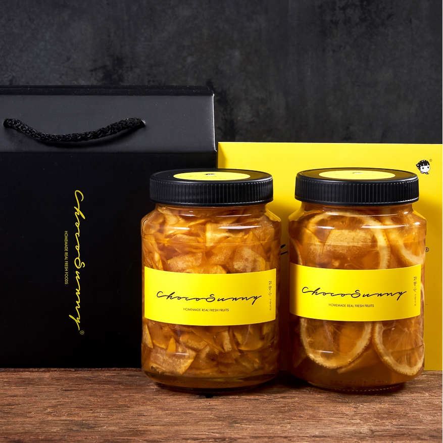 [모과청+모과레몬청] 수제 과일청 500g 2병 부모님선생님 추석명절 차 선물세트 답례품 - 상품 이미지