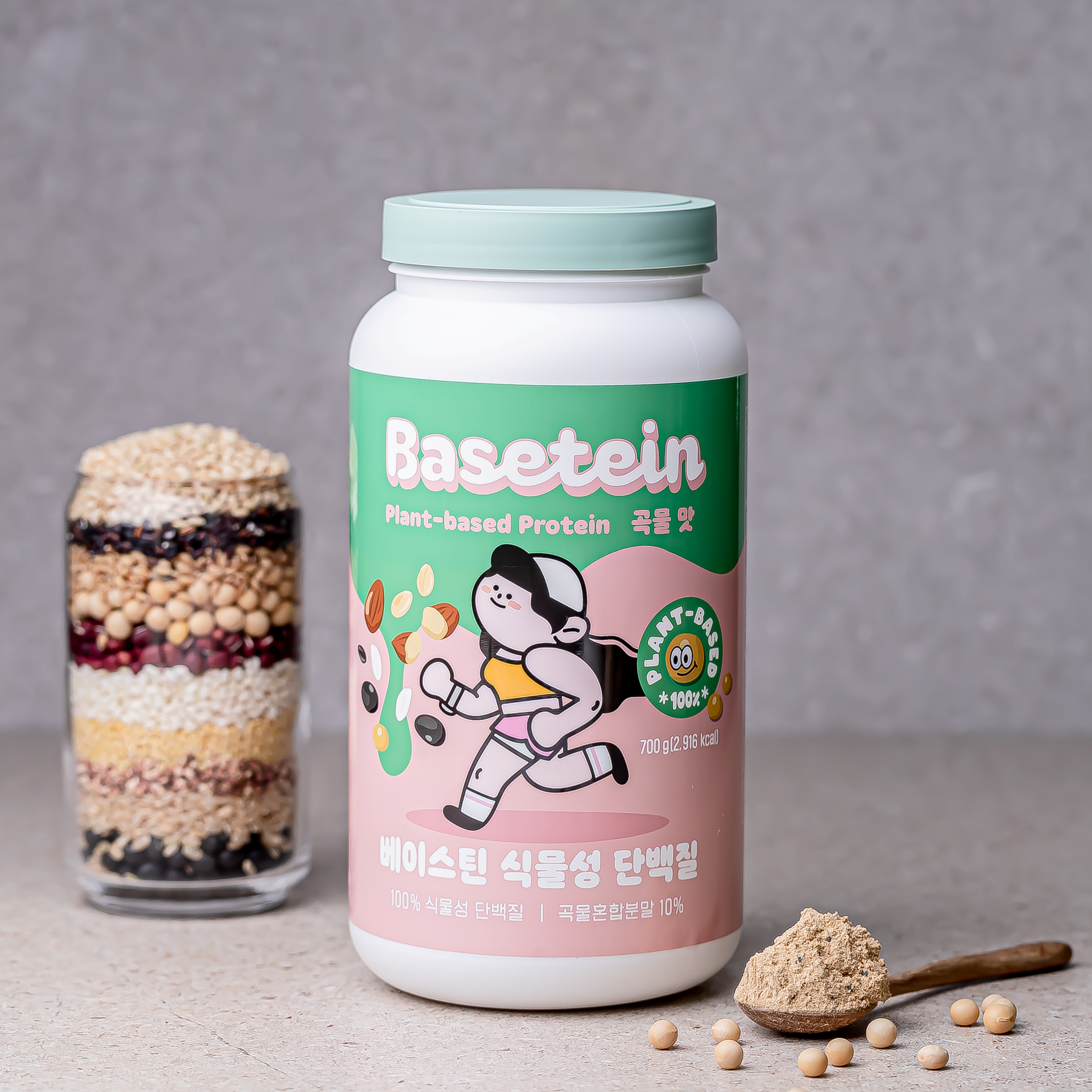베이스틴 식물성 단백질 프로틴 파우더 쉐이크 식사대용 보충제 고소한 곡물맛, 700g, 1개