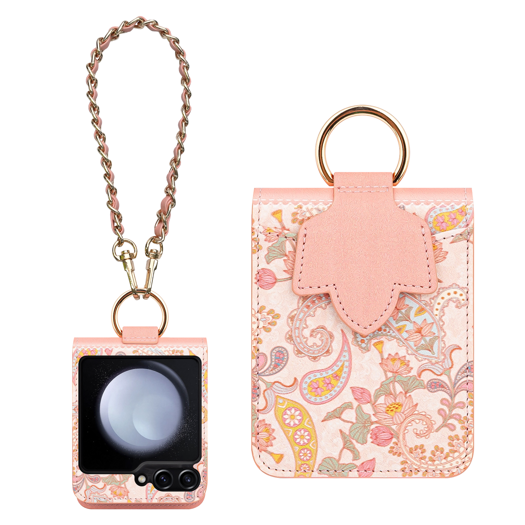 카루소 페이즐리 지퍼 지갑형 가죽 지갑 다이어리 케이스 라벤더, 갤럭시Z 플립5 - 상세 이미지 2