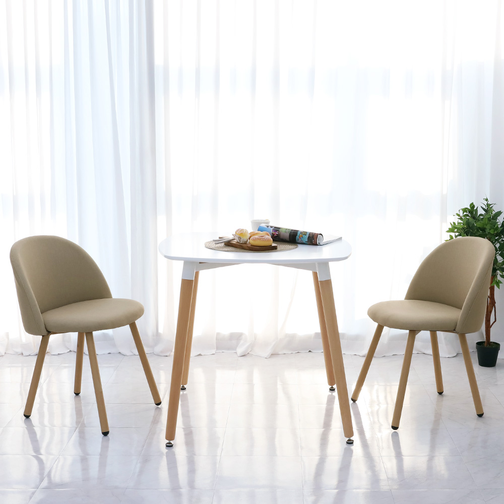 (식탁+의자 SET)템포 스퀘어 800 X 에그 베이지 2인용 화이트 식탁 테이블 세트