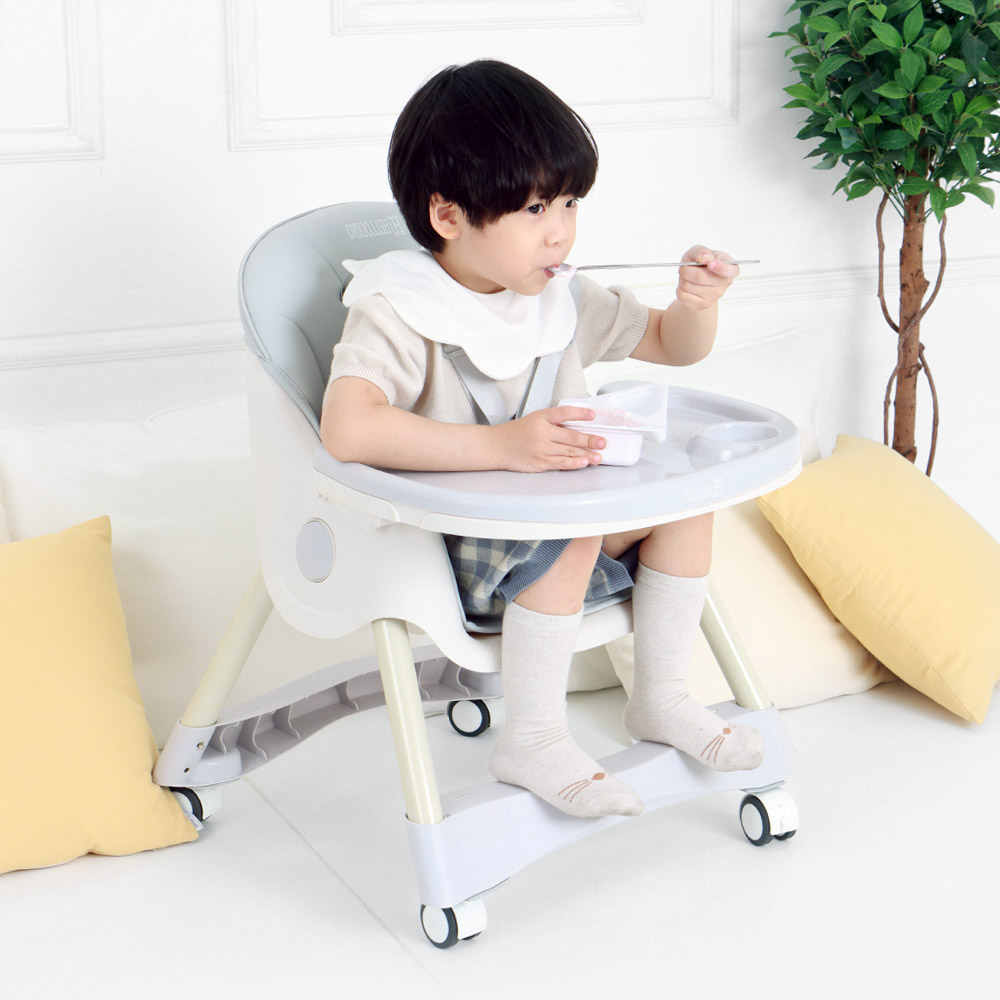 헬로디노 하이체어 아기 이유식 의자 유아 식탁의자 4 IN 1 접이식