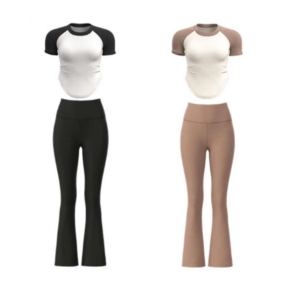 M-XL 여성 운동복 세트 트레이닝 반팔 여자 여름 빅사이즈 헬스복 땀복 츄리닝 상하의 이미지 1