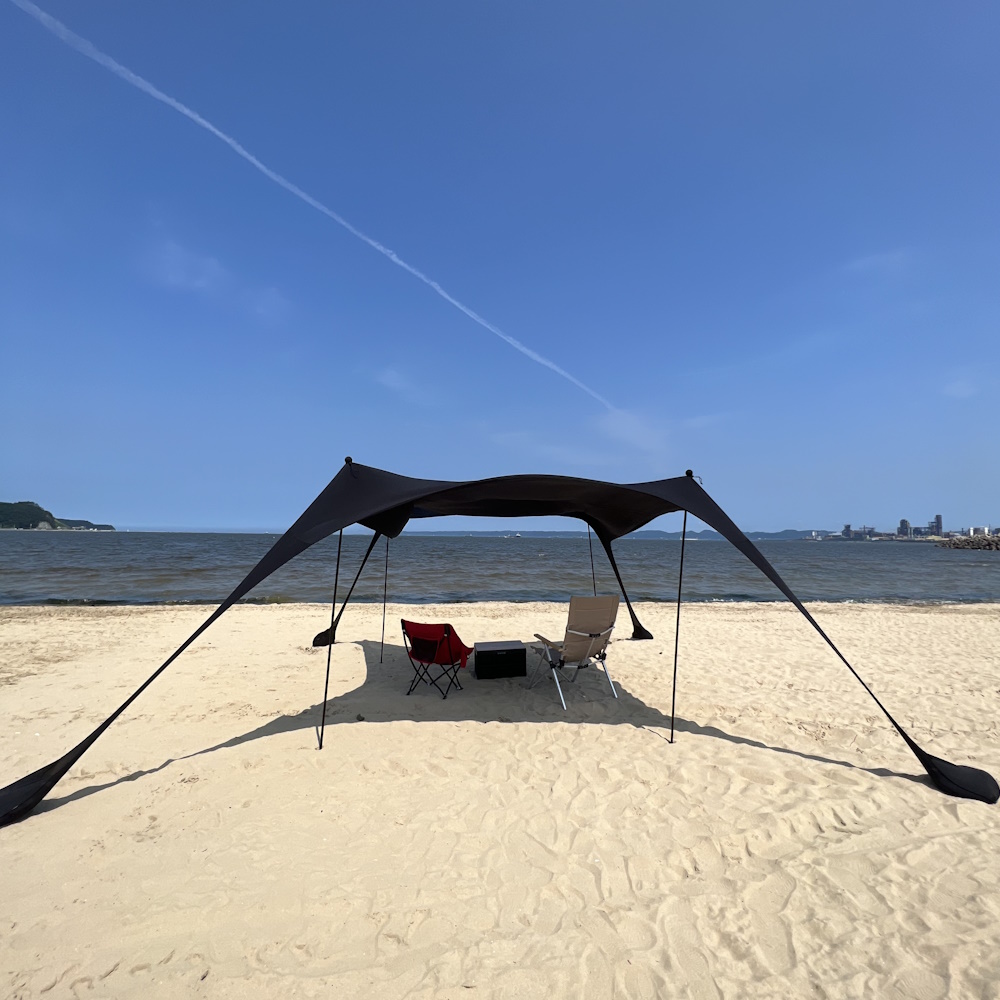 올챙이 비치 타프 대형 그늘막 블랙 해수욕장 모래놀이 해변 3m