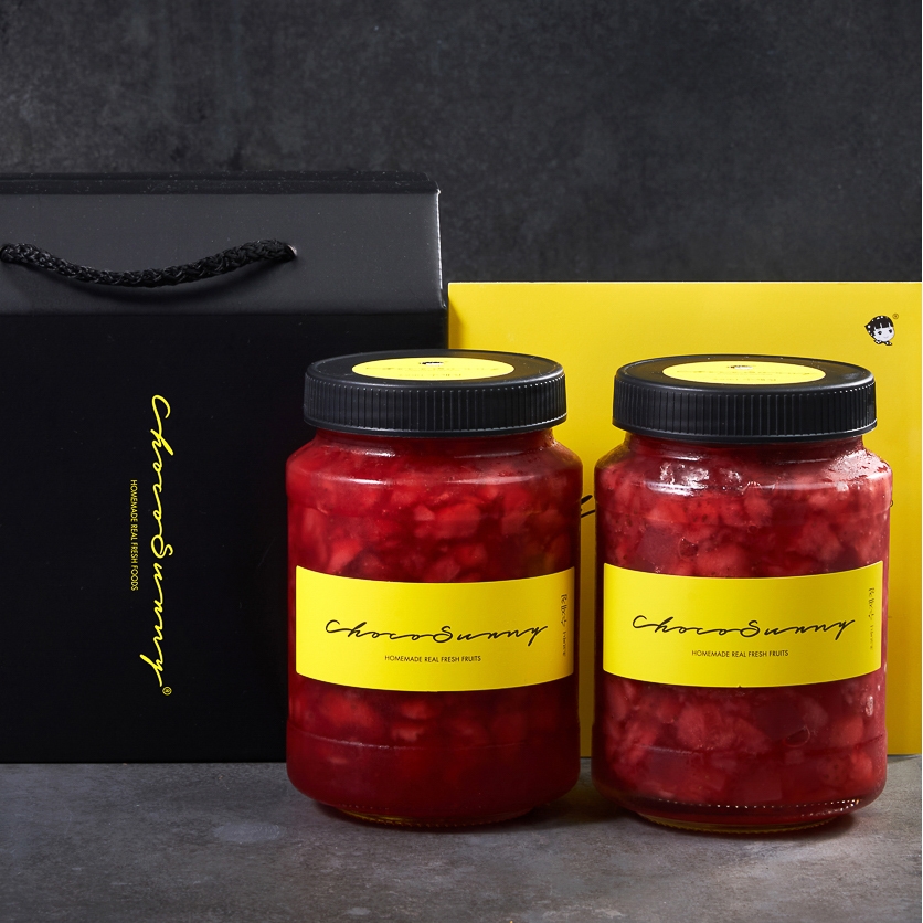 [딸기청+코코딸기청] 수제 과일청500g 2병 임산부수험생 간식 명절 차 선물세트 답례품 - 상품 이미지