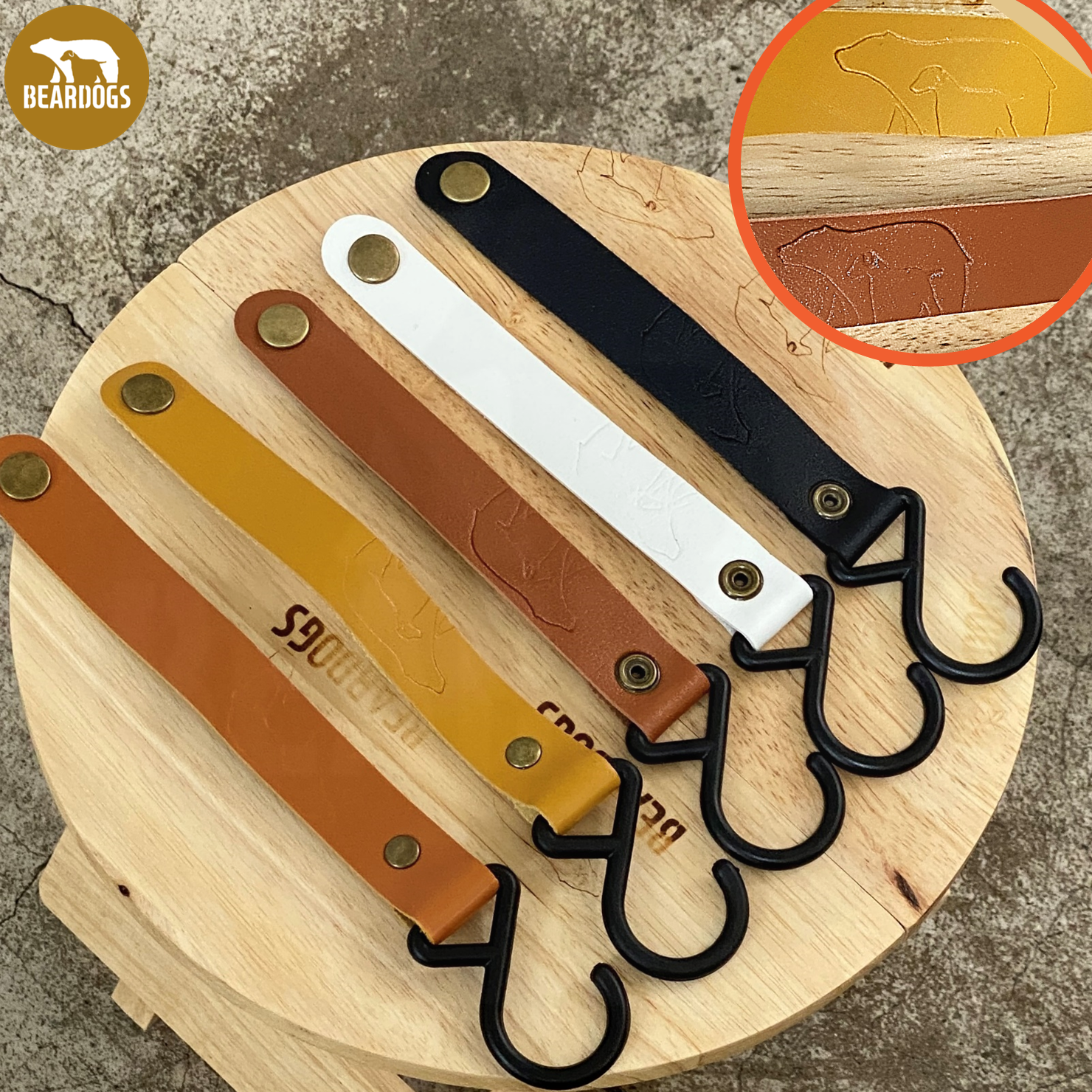 베어독스 캠핑 고리 가죽 후크 걸이 스트랩 인디언 행어 호환