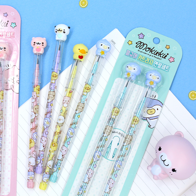 모쿠쿠 피규어 카트리지 연필 세트 캐릭터 문구 학용품 필기구 초등학생 어린이집 생일 선물 제품 이미지