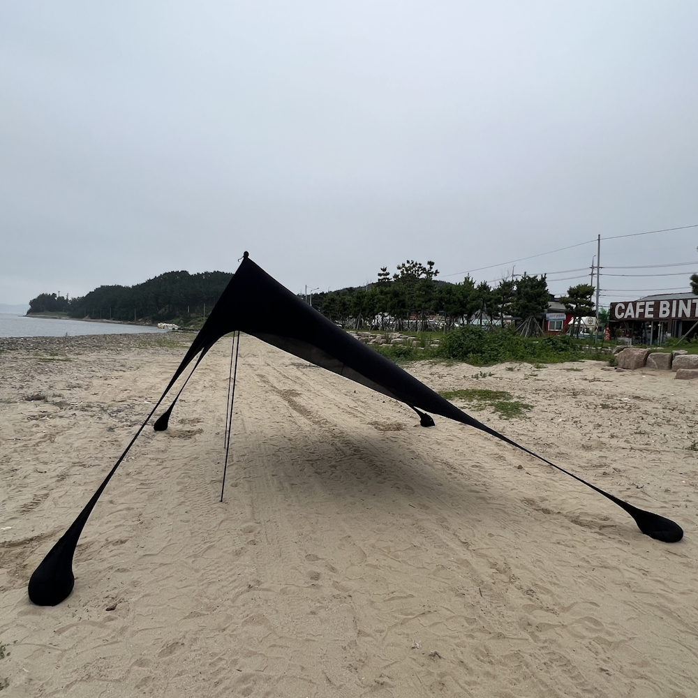 올챙이 비치 타프 대형 그늘막 블랙 해수욕장 모래놀이 해변 3m