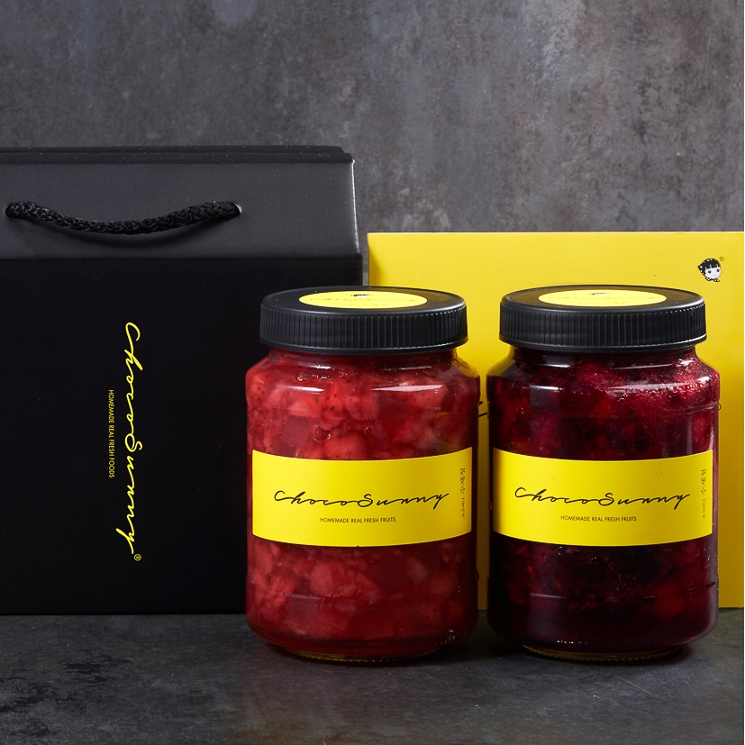 [베리베리코코청+코코딸기청] 수제 과일청 500g 2병 선생님 명절 차 선물세트 답례품 - 상품 이미지