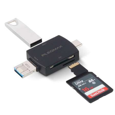 안전포장 플레오맥스 6 in 1 USB Type C 멀티 OTG 카드리더기 POC-801