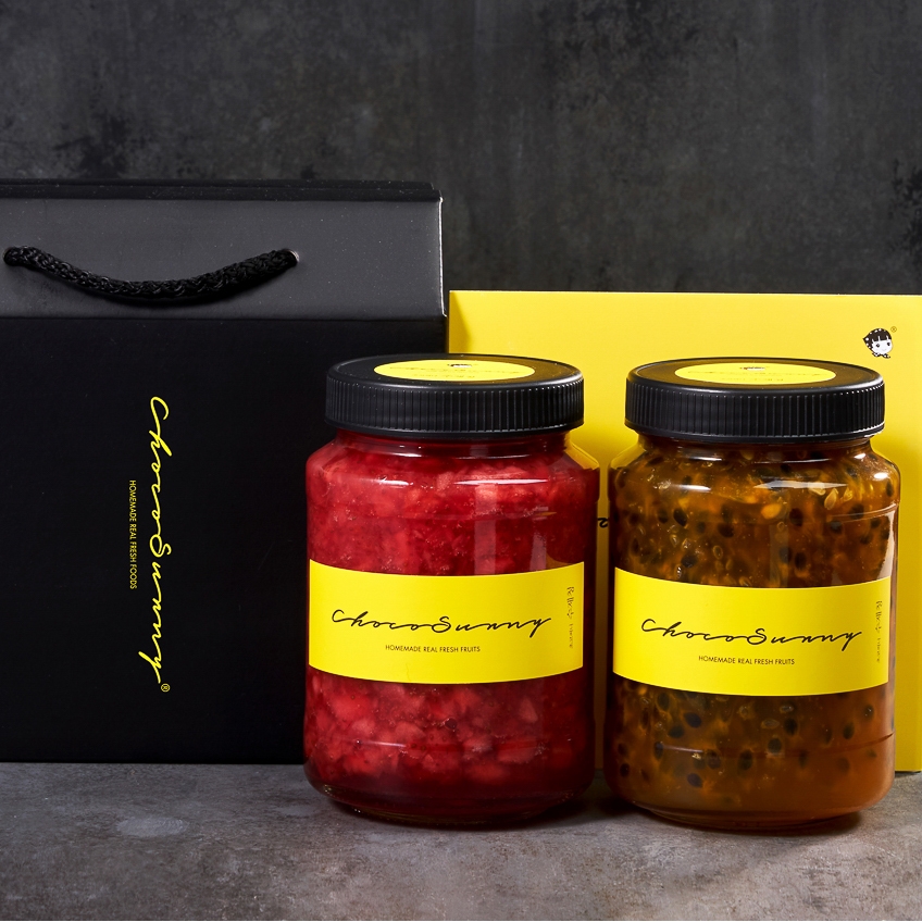 [딸기청+패션후르츠청] 수제 과일청500g 2병 부모님선생님 추석명절 차 선물세트 답례품