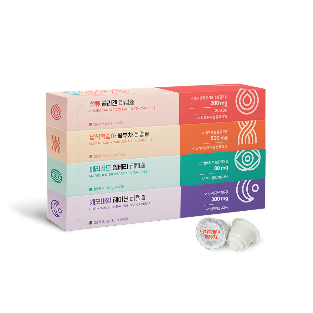 [캡슐 타워 증정]메디프레소 네스프레소 호환 헬시플레저 티캡슐 10개입 4종 세트