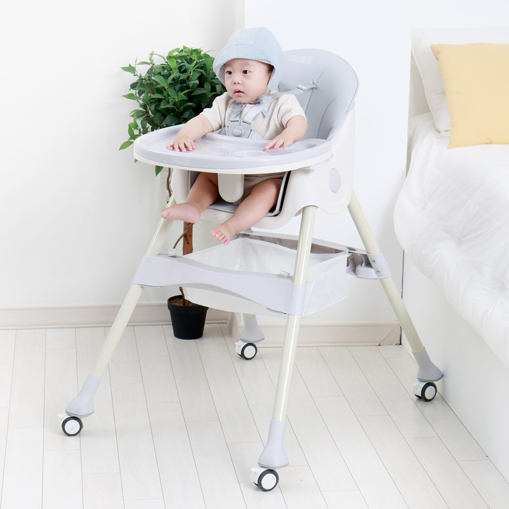 헬로디노 하이체어 아기 이유식 의자 유아 식탁의자 4 IN 1 접이식