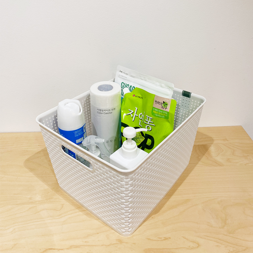 1+1 수납바구니 장난감바구니 플라스틱 정리바스켓 4호