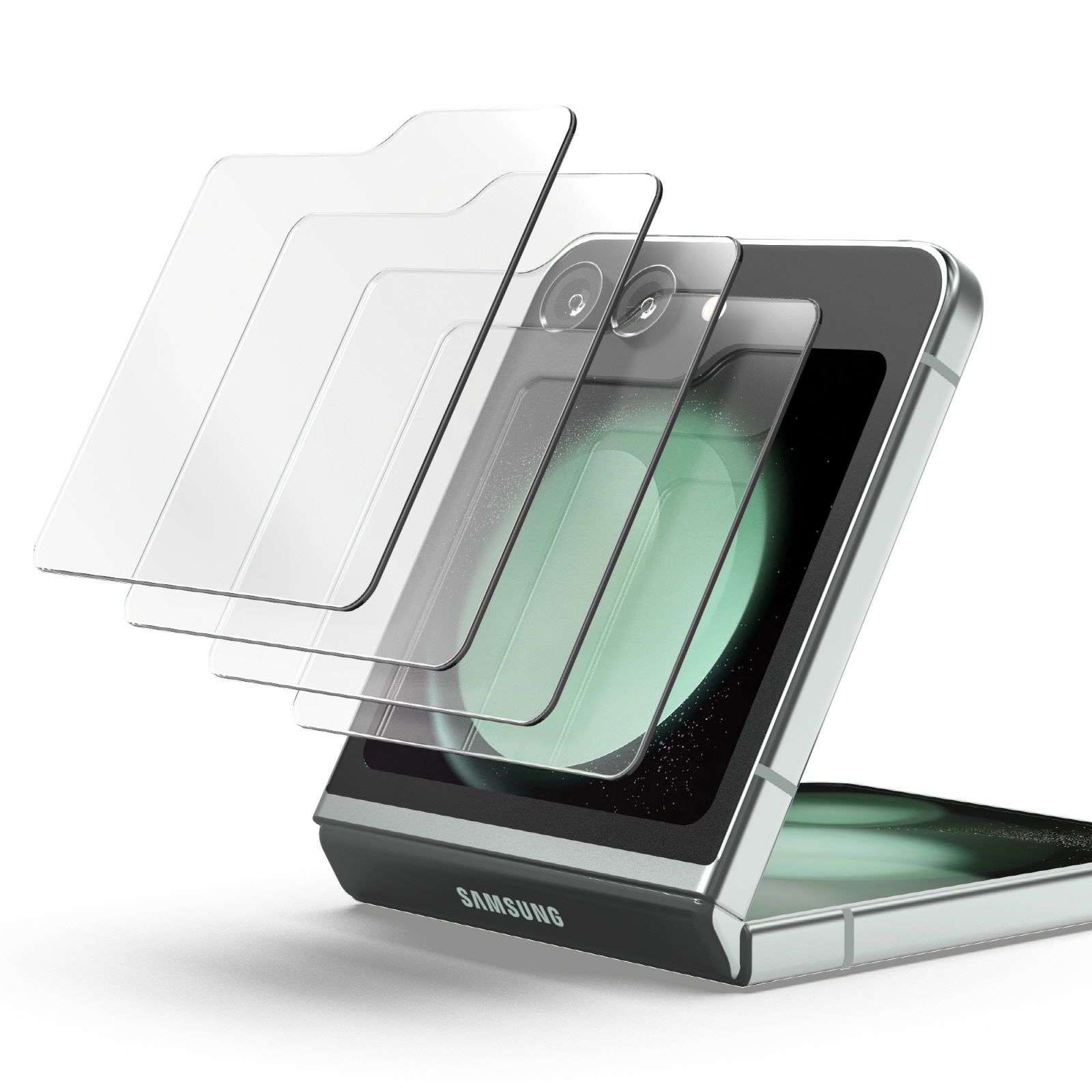 플래쉬 강화유리 액정보호필름 갤럭시Z 플립5, 4매입