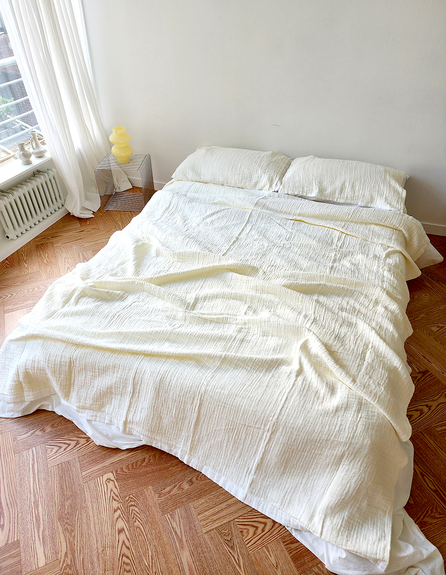 블랑쉬 화이트 4중 코튼 거즈 대형 담요 블랭킷 여름이불 거즈이불200x230