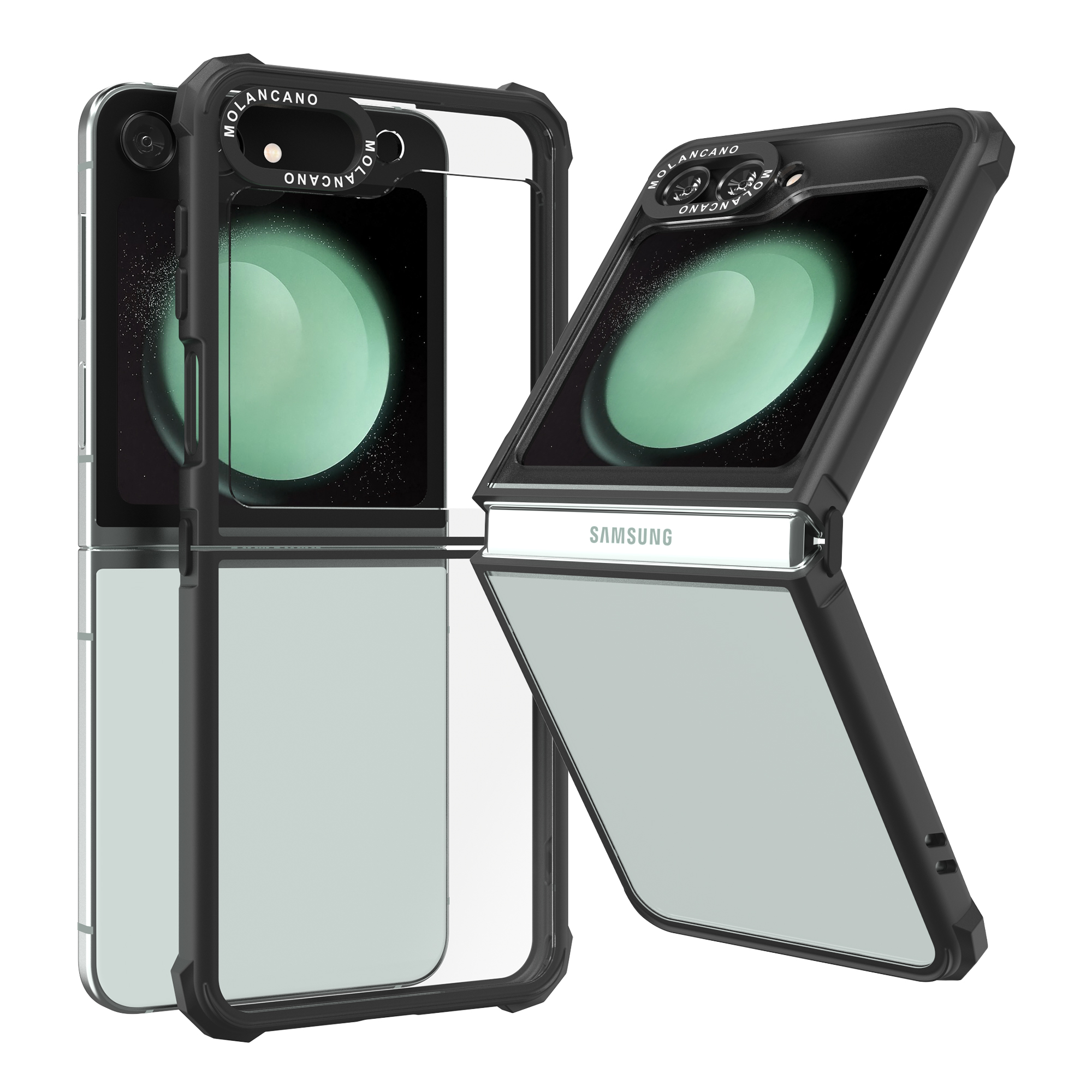 모란카노 임팩트 제로 에어쿠션 범퍼 케이스 투명, 갤럭시Z플립5