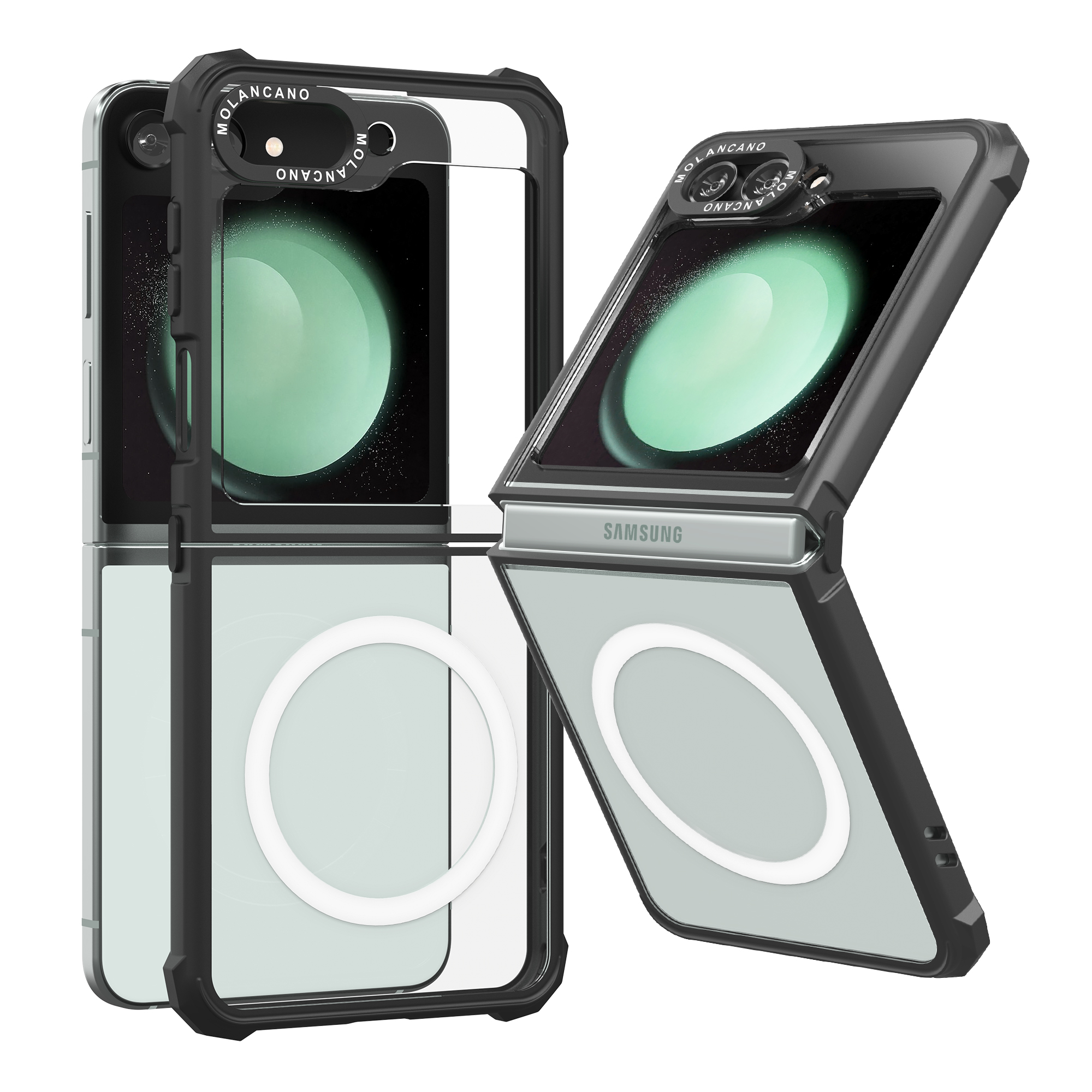 임팩트 제로 시그니처 맥세이프 범퍼 케이스 투명, 갤럭시Z 플립5