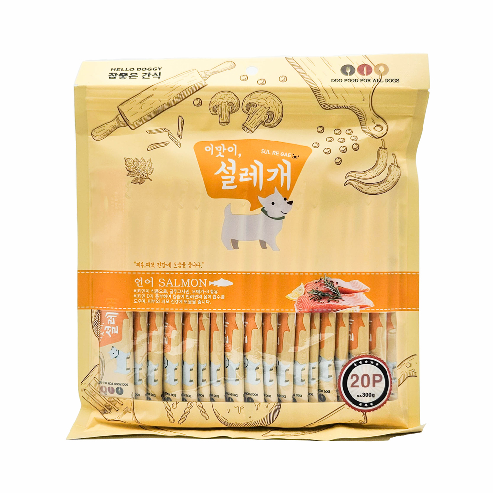 설레개 대용량 강아지 간식 연어, 300g, 1개 제품 이미지