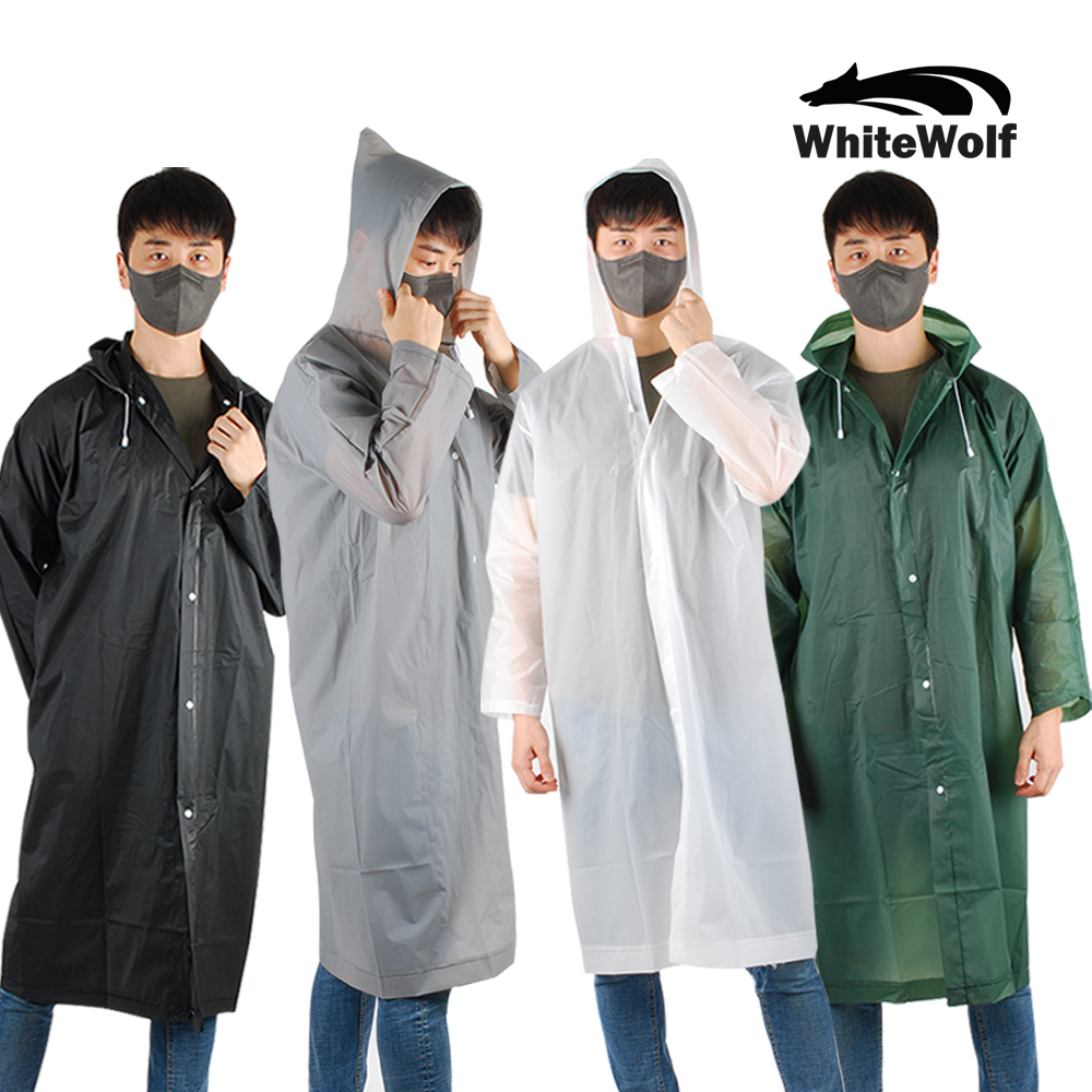 화이트울프 다회용 EVA 우비 배달 경량 여름 라이더
