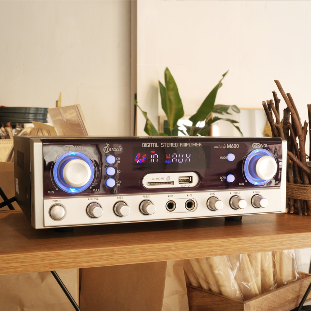 2채널 200W 블루투스 미니 앰프 매장 노래방 마이크 업소용 앰프 M600 이미지 7