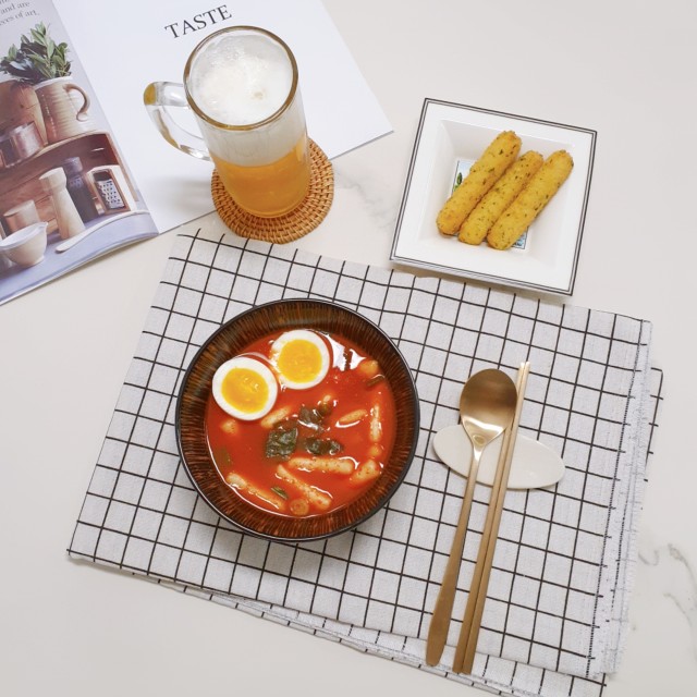 촬영용천 음식 사진 배경 촬영 소품 천 체크 무늬 마 원단 배경지