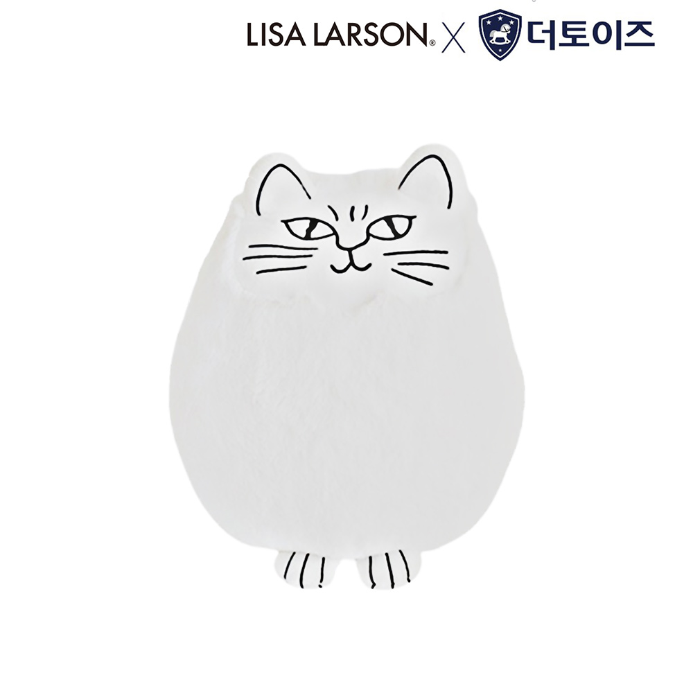 리사라르손 스몰캣 화이트 고양이 모형 봉제 애착 귀여운 인형 - 상품 이미지