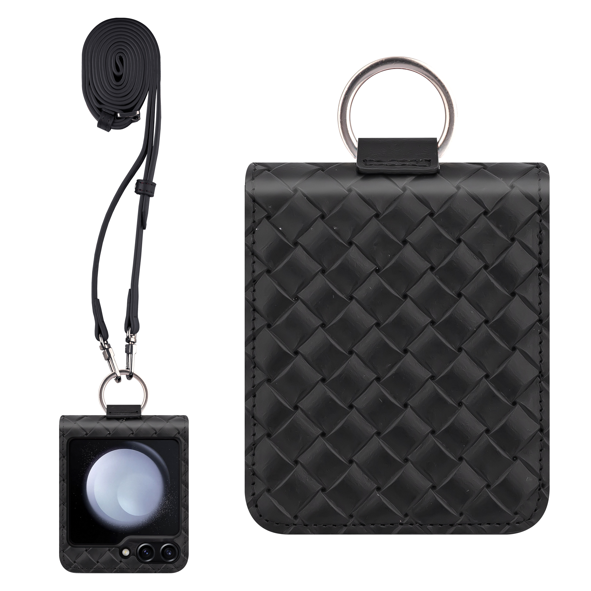 갤럭시 Z플립7 비첸티노 월렛 카드 수납 천연 가죽 링 힌지 보호 다이어리 휴대폰 케이스  마호가니레드 - 상세 이미지 2