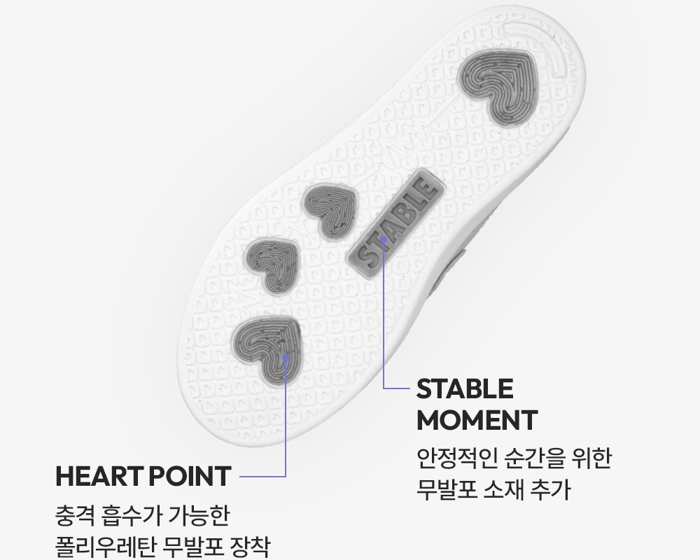 뽀너스 딥쿠션 스니커즈 화이트 간호화 운동화 기능성 간호사 근무화 알바 편한 신발 - 상세 이미지 5