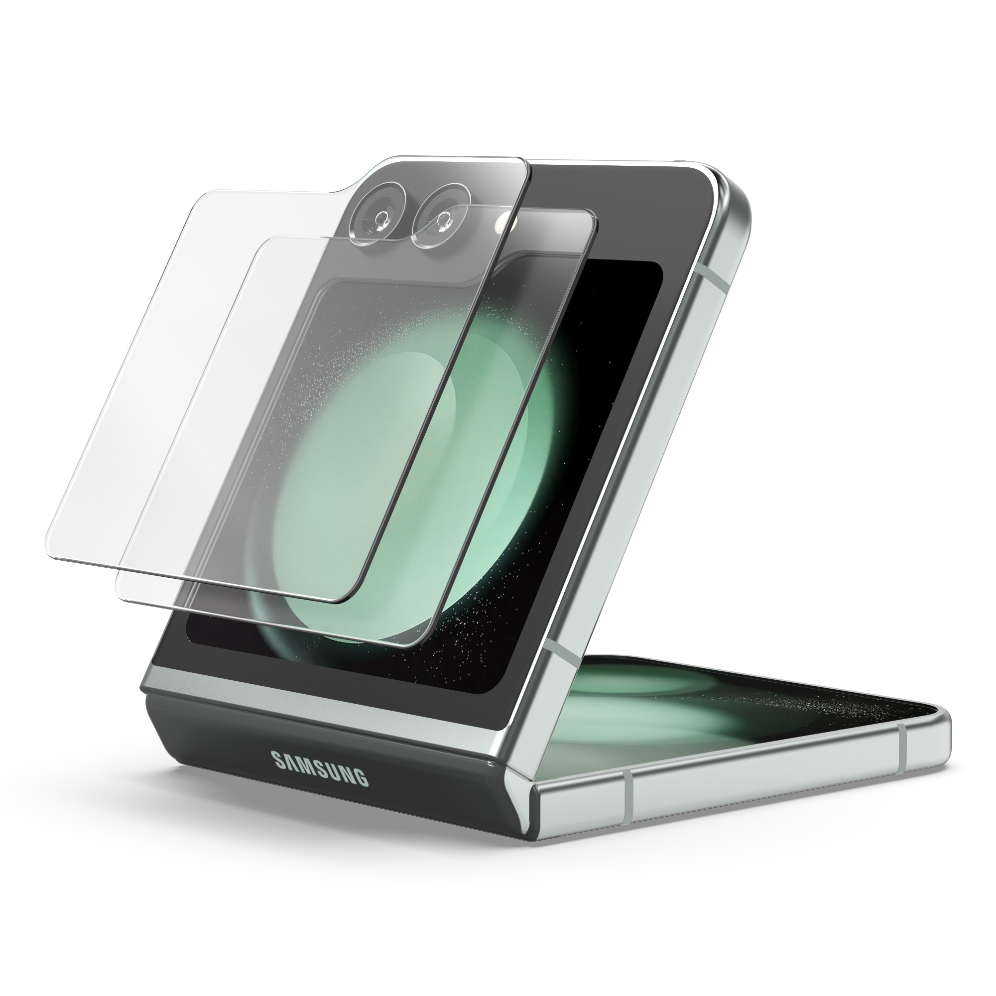 플래쉬 강화유리 전면 액정보호필름 갤럭시Z 플립5, 2매입