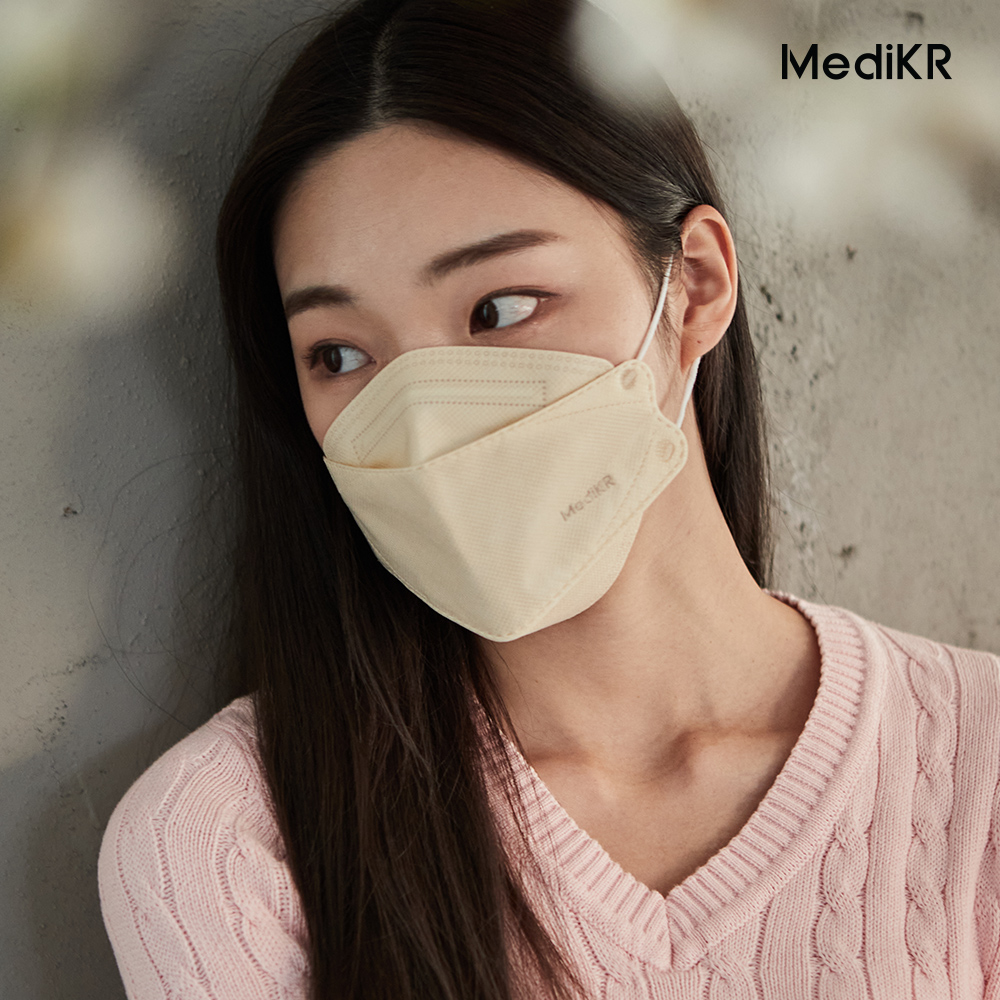 메디케이알 케어핏 입체형 KF94 대형 100매 황사마스크 멜랑블랙