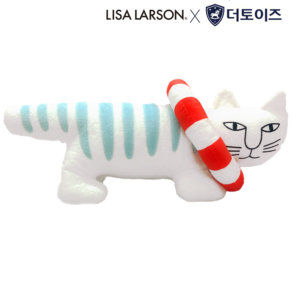 리사라르손 여름의 마이키(스카이블루) 고양이 모형 봉제 애착 인형 - 상품 이미지