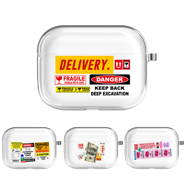 바코드 라벨 에어팟 프로 투명 젤리 케이스