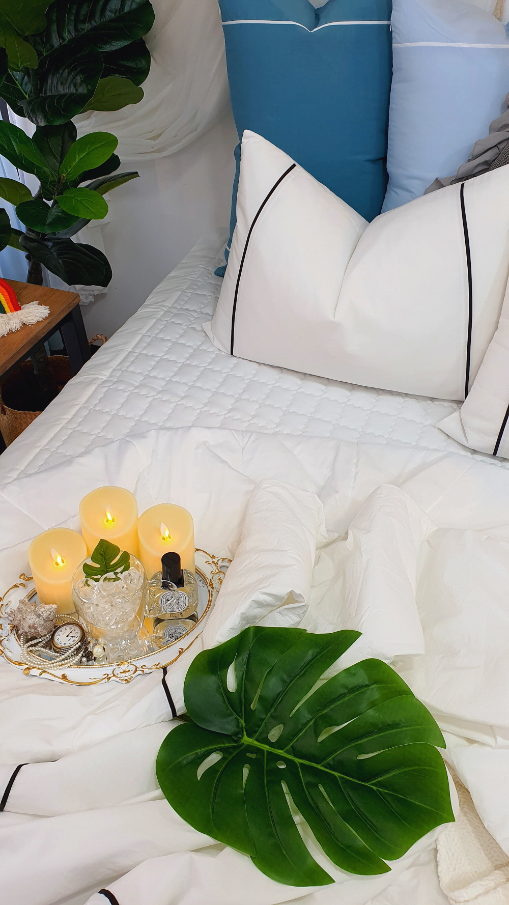 냉감 여름호텔침구 라지킹침구세트 화이트 SS이불