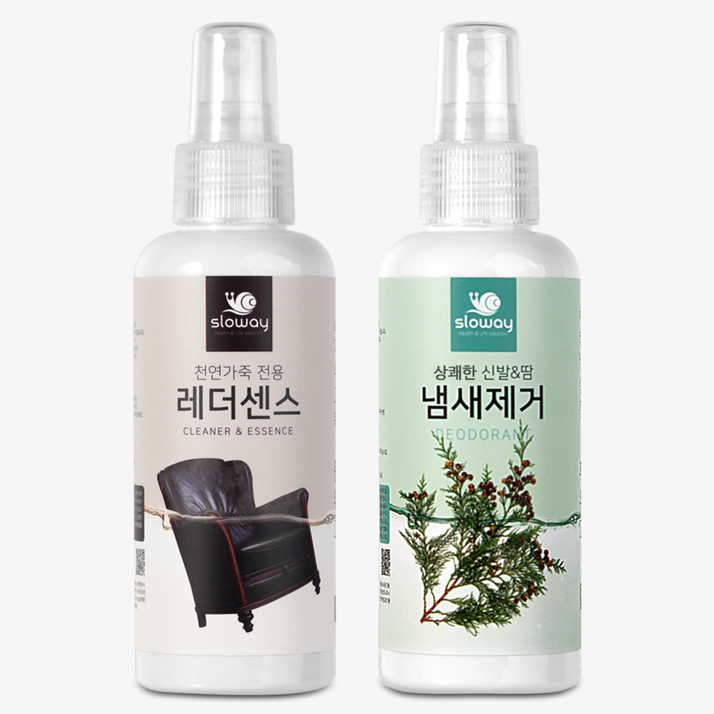 실내 세차 가죽 관리 천연가죽클리너 150ml + 차량 담배 냄새제거제 150ml