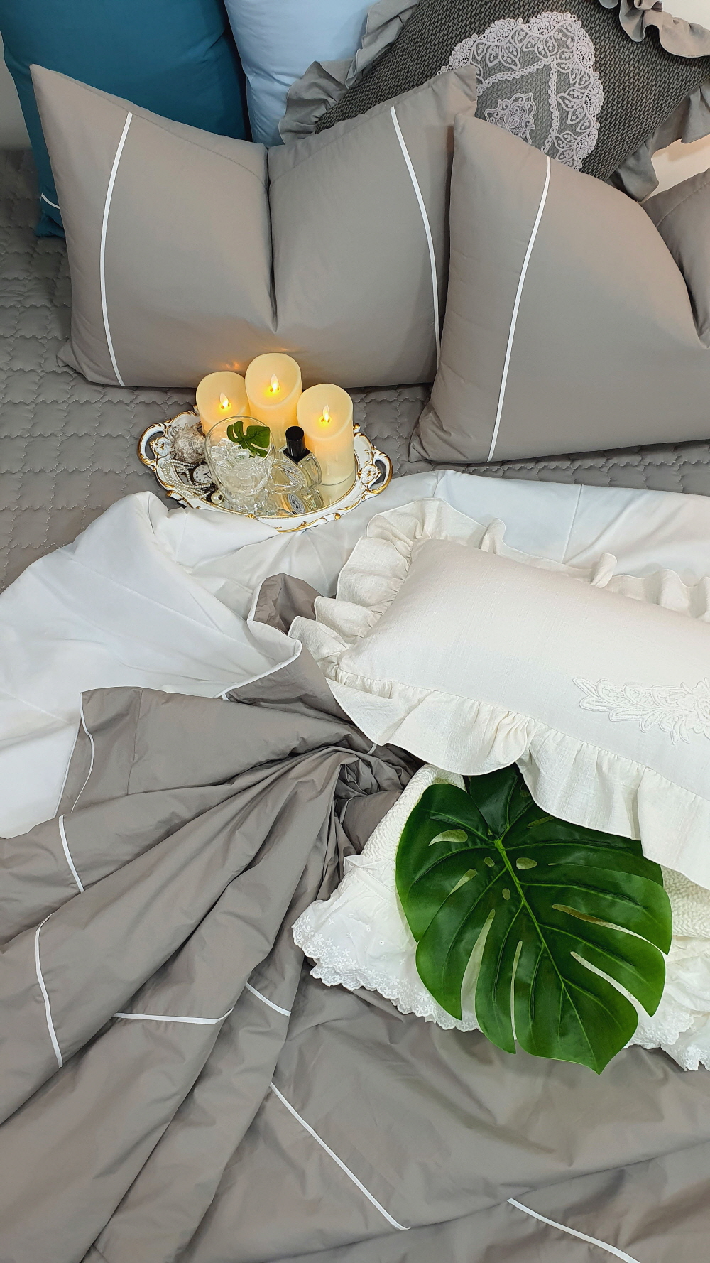 냉감 여름호텔침구 라지킹침구세트 화이트 SS이불