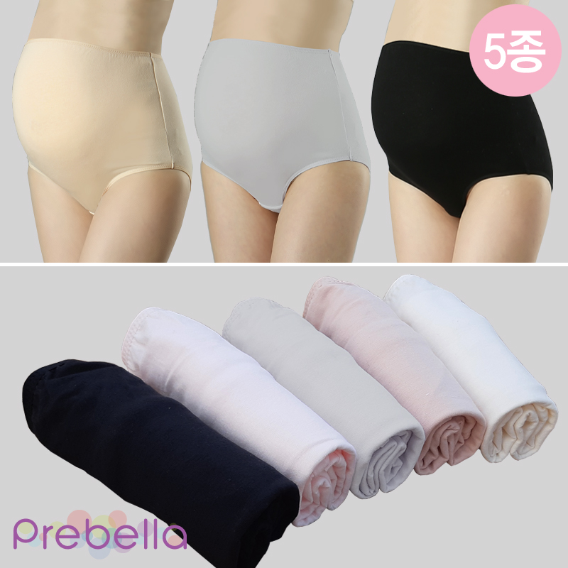 프레벨라 임산부 면스판 요일팬티(5종세트) 빅사이즈 국내생산