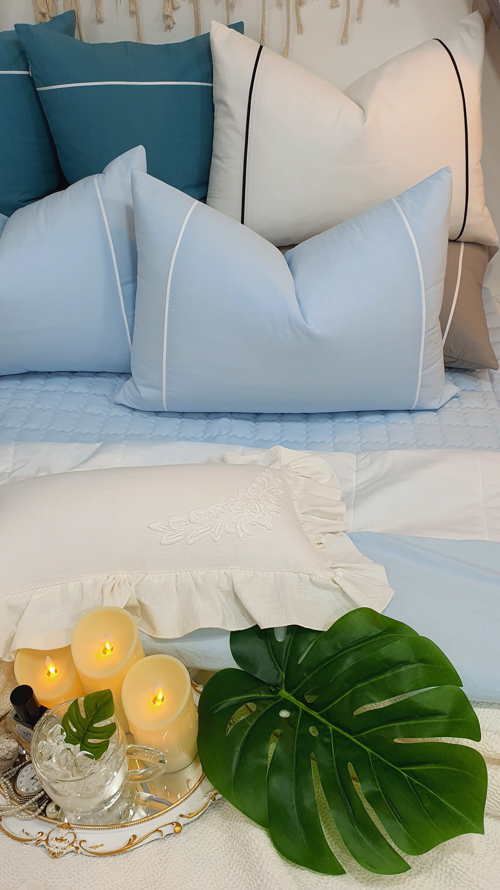 냉감 여름호텔침구 라지킹침구세트 화이트 SS이불