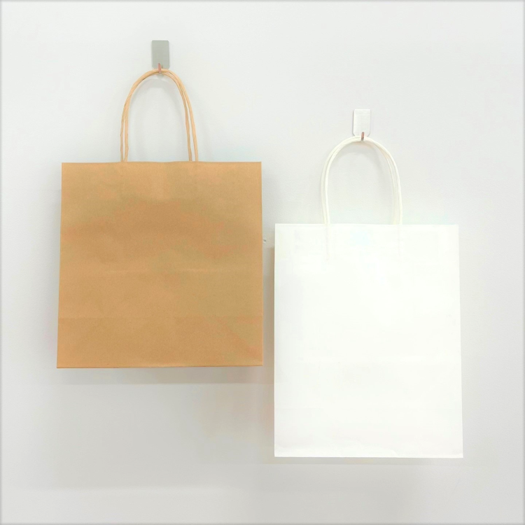 무지 기성품 종이쇼핑백 크라프트 옵셋 트위스트 손잡이 250x120x260(4호) 100매 - 상품 이미지
