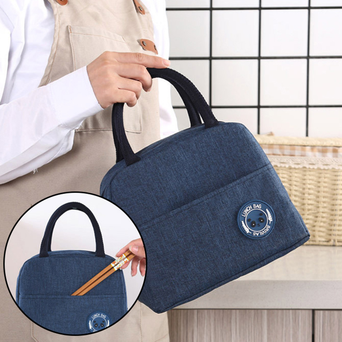 심플 이유식 보냉백 어린이집 소풍 유치원 피크닉 도시락 런치백 노시부 가방 보온 보냉