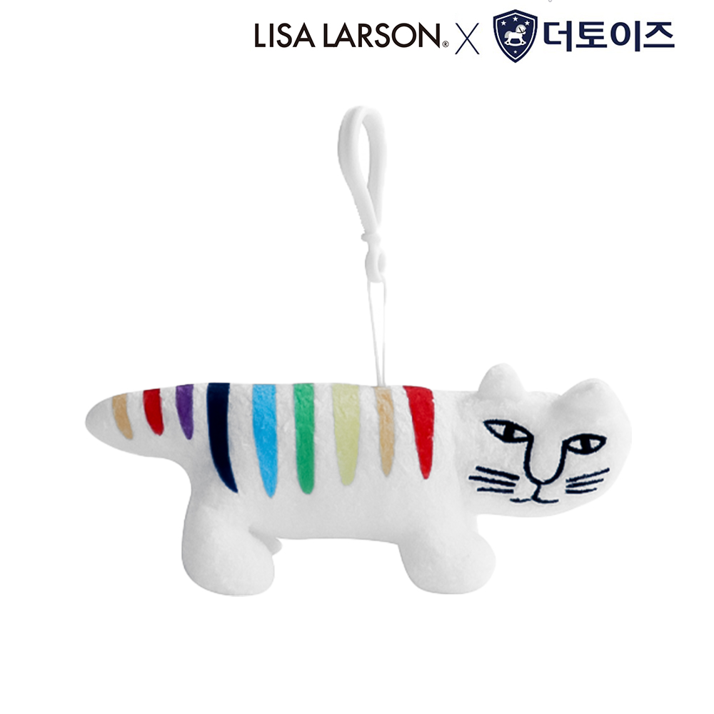 리사라르손 무지개 마이키 가방고리 걸이 고양이 인형 백참 키링 - 상품 이미지