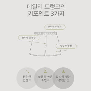 니트 남자 트렁크 팬티 순면 사각 박서 속옷 남성 팬티 단품 착용 후기 | 사이즈/핏 총정리 - 상품 이미지 3
